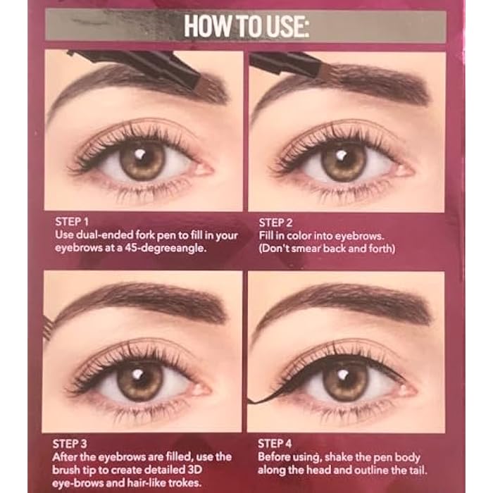 Eyebrow Pencil, Eyeliner Pencil 2 in 1 Eyebrow Tint, Eyebrow Make Up, Waterproof Eyebrow Pencile, 3D Waterproof Microblading Pen for Eyebrows (dark Brown) - Image 3